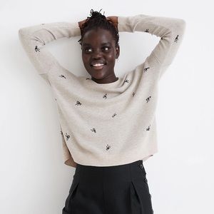 Madewell Bow Jacquard Pullover Sweater